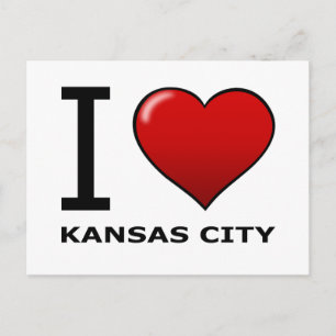CARTÃO POSTAL EU AMO A CIDADE DE KANSAS, KS - KANSAS