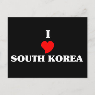 Cartão Postal Eu amo a Coreia do Sul
