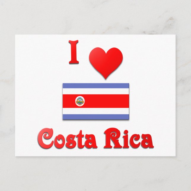 Cartão Postal Eu amo a Costa Rica (Frente)
