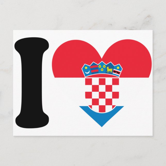 Cartão Postal Eu amo a Croácia (Frente)