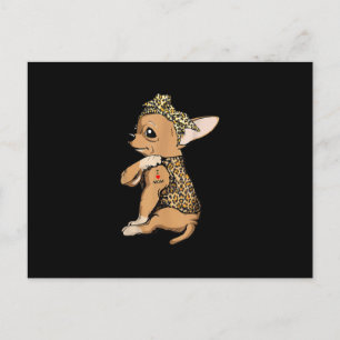 Cartão Postal Eu Amo A Mãe Tattoo Engraçado Cachorro Chihuahua