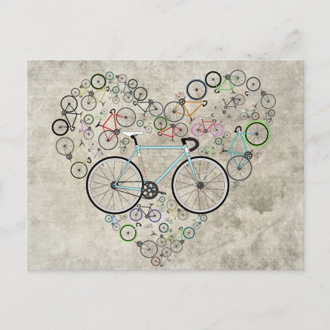 Cartão Postal Eu Amo A Minha Bicicleta (Frente)