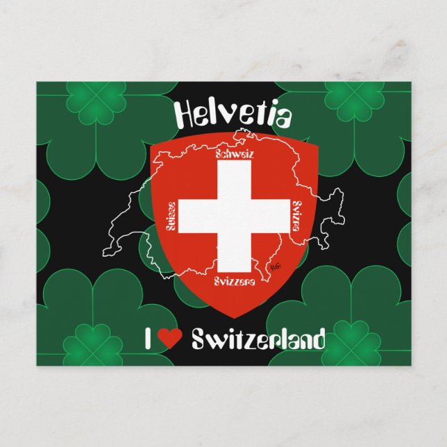 Cartão Postal Eu amo a Suiça Postkarte (Frente)