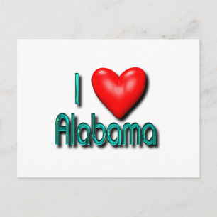 Cartão Postal Eu amo Alabama
