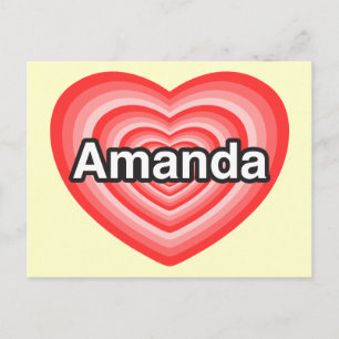 Cartão Postal Eu amo Amanda. Eu te amo Amanda. Coração