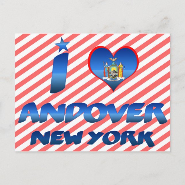 Cartão Postal Eu amo Andover, Nova York (Frente)
