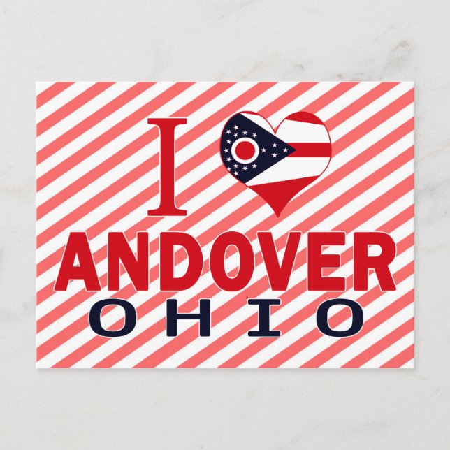 Cartão Postal Eu amo Andover, Ohio (Frente)