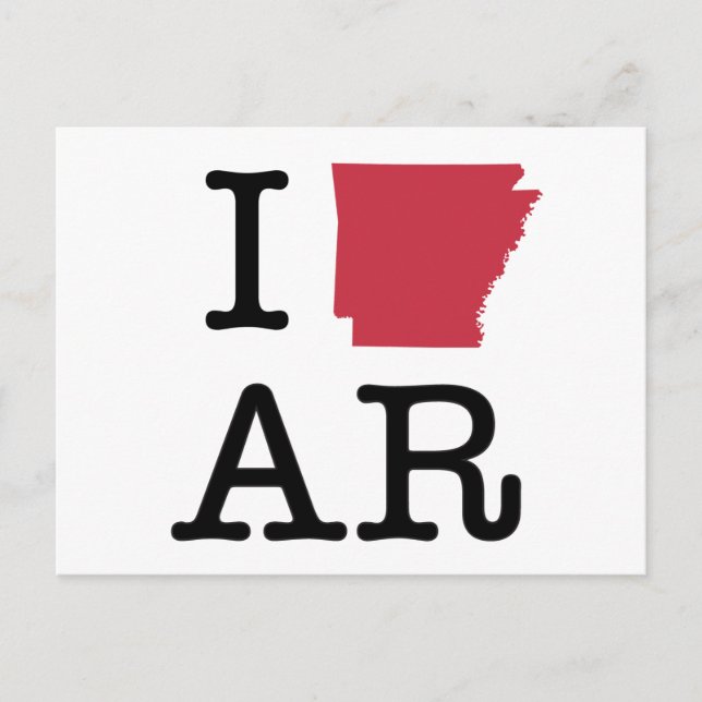 Cartão Postal Eu amo Arkansas (Frente)