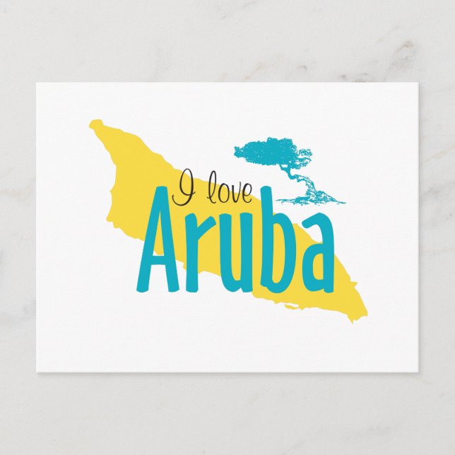 Cartão Postal Eu Amo Aruba (Frente)