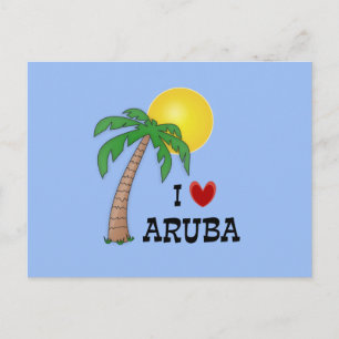 Cartão Postal Eu Amo Aruba