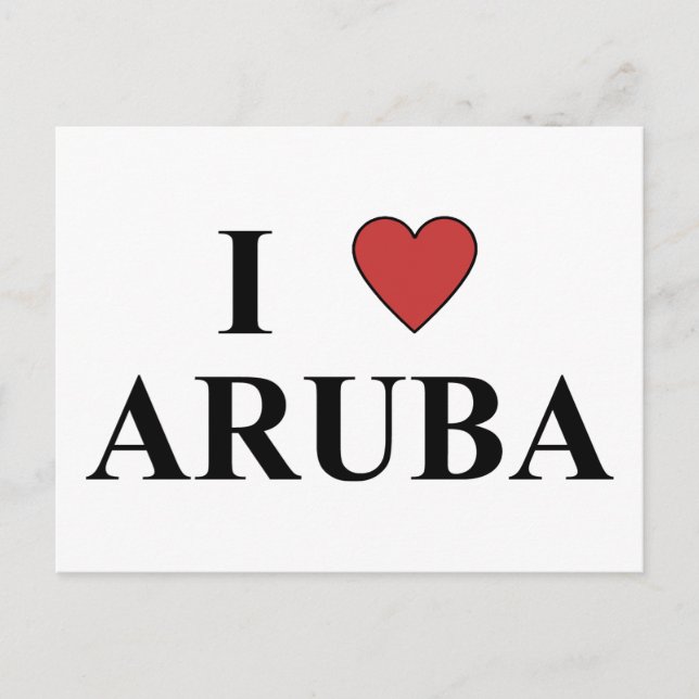 Cartão Postal Eu Amo Aruba (Frente)