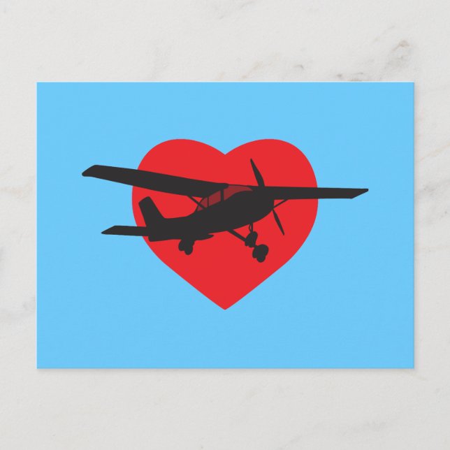 Cartão Postal Eu amo aviões (Frente)
