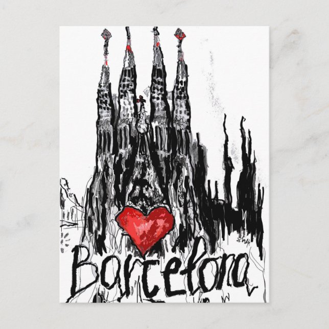 Cartão Postal Eu amo Barcelona (Frente)