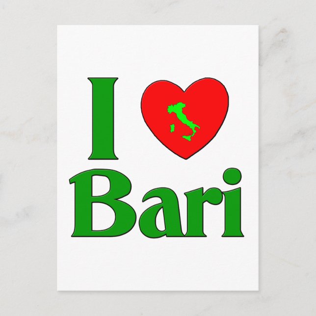 Cartão Postal Eu Amo Bari Itália (Frente)