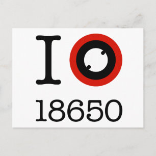 Cartão Postal Eu Amo Baterias 18650 Li-Ion