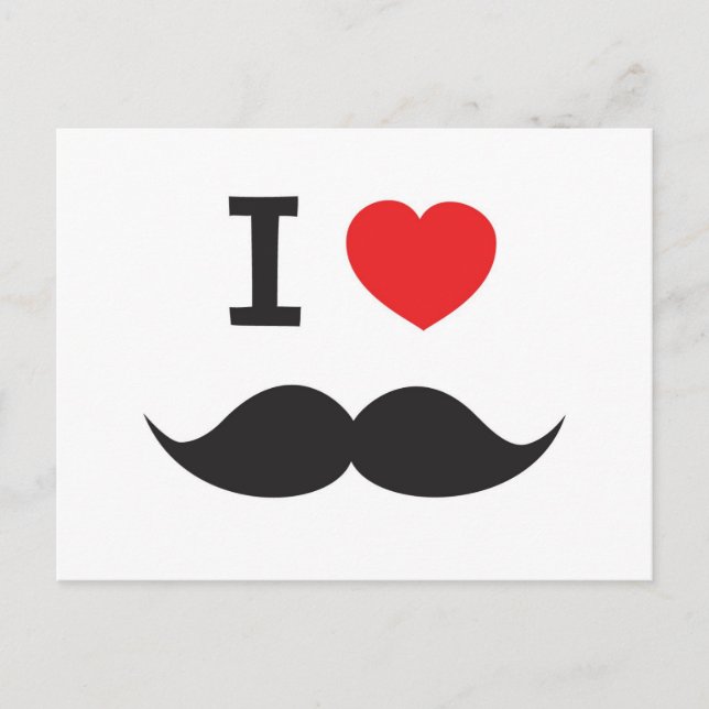 Cartão Postal Eu Amo Bigode (Frente)