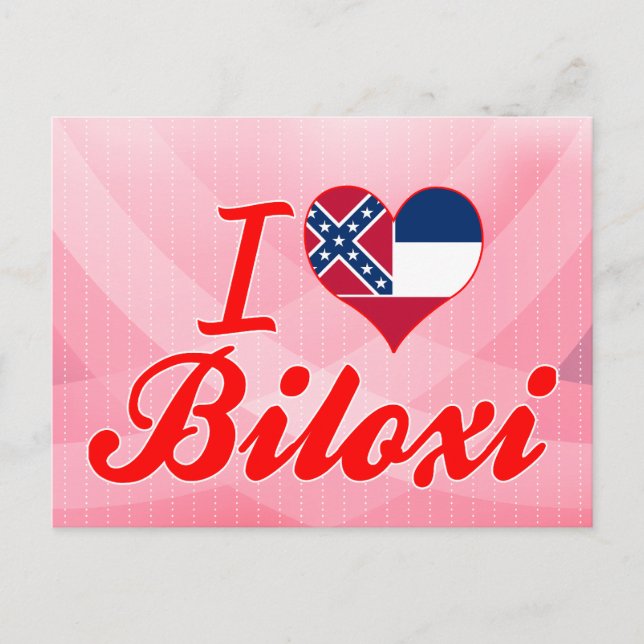 Cartão Postal Eu amo Biloxi, Mississippi (Frente)