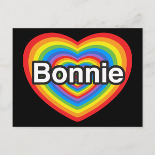 Cartão Postal Eu amo Bonnie. Eu te amo Bonnie. Coração