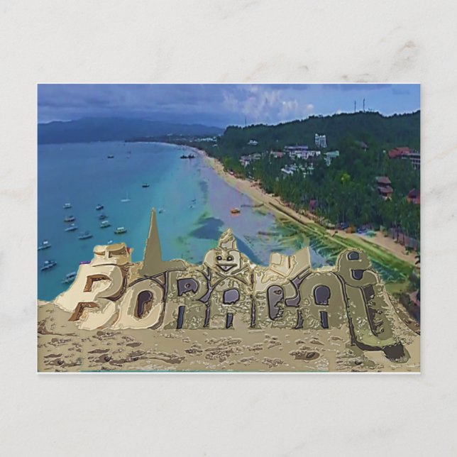 Cartão Postal Eu amo Boracay (Frente)