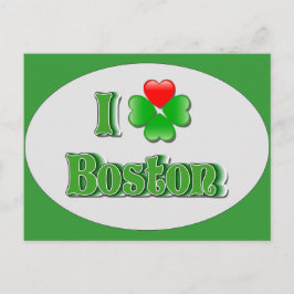 Cartão Postal eu amo Boston - Clover