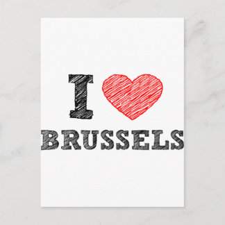 Cartão Postal Eu Amo Bruxelas