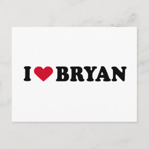 CARTÃO POSTAL EU AMO BRYAN