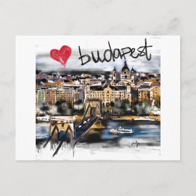 Cartão Postal Eu amo Budapest (Frente)