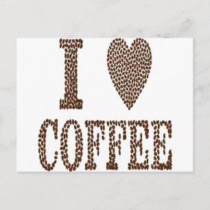 Cartão Postal Eu Amo Café