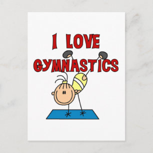 Cartão Postal Eu Amo Camisetas e Presentes de Ginástica
