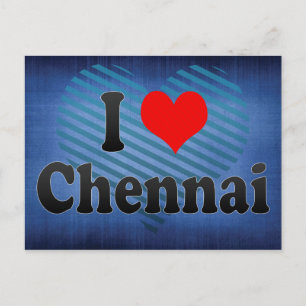 Cartão Postal Eu Amo Chennai, Índia. Mera Pyar Chennai, Índia