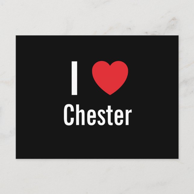 Cartão Postal Eu amo Chester (Frente)