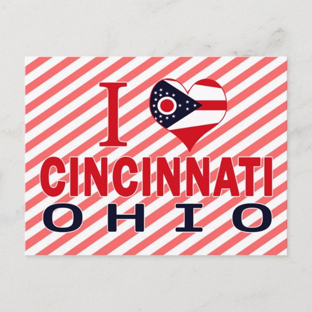 Cartão Postal Eu amo Cincinnati, Ohio (Frente)