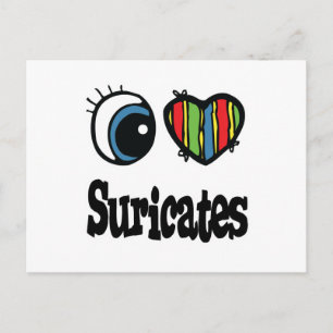 Cartão Postal Eu Amo (Coração) Suricatos