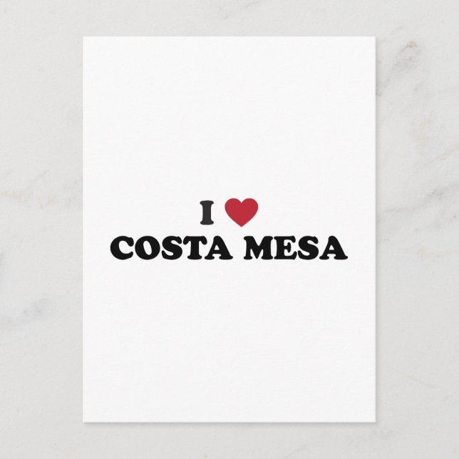 Cartão Postal Eu Amo Costa Mesa Califórnia (Frente)