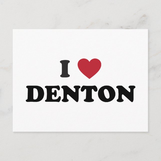Cartão Postal Eu Amo Denton Texas (Frente)
