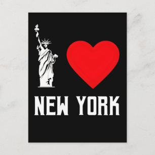Cartão Postal Eu Amo Design de Camiseta com Coração de Nova York