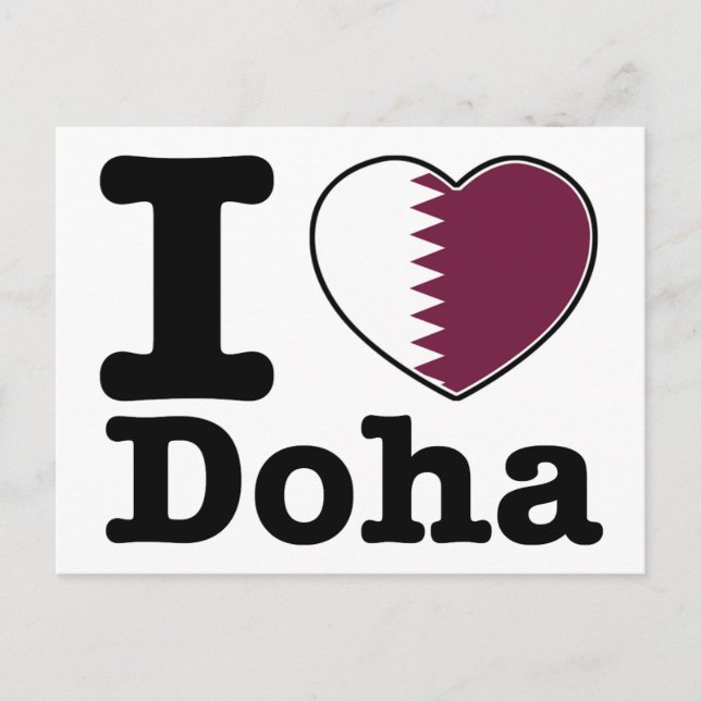 Cartão Postal Eu amo Doha (Frente)