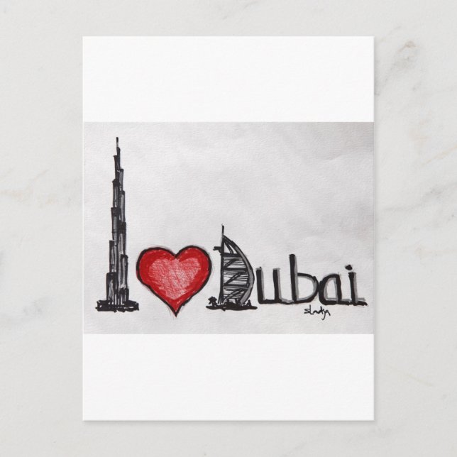 Cartão Postal Eu Amo Dubai (Frente)