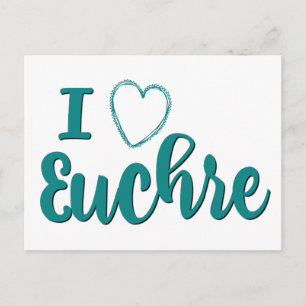 Cartão Postal Eu Amo Euchre Personalizado Design