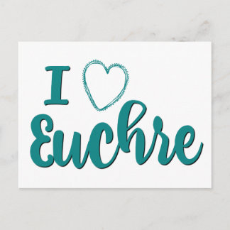 Cartão Postal Eu Amo Euchre Personalizado Design