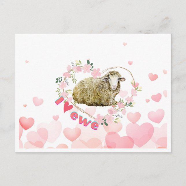 Cartão Postal Eu amo Ewe (Frente)