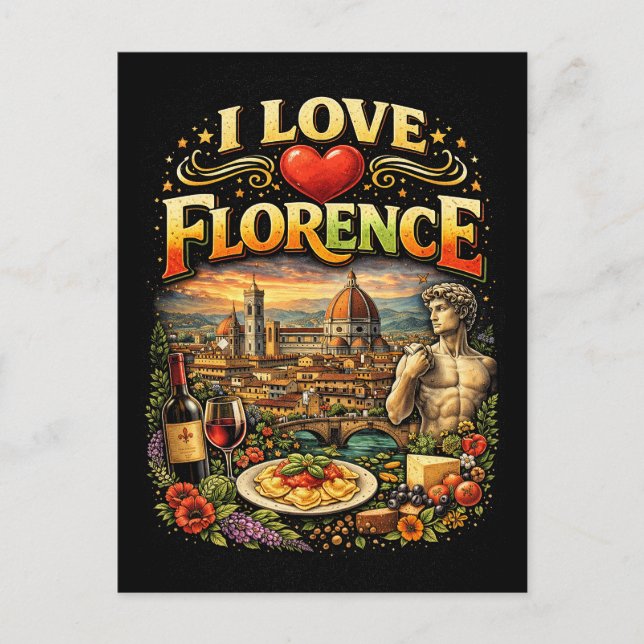 Cartão Postal Eu Amo Florença (Frente)