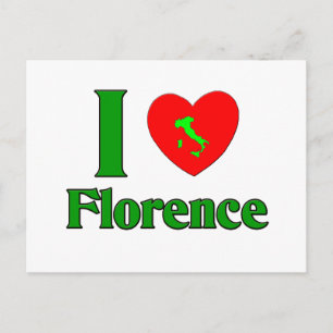 Cartão Postal Eu Amo Florence Itália