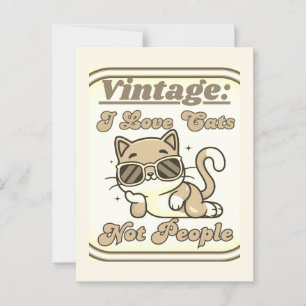Cartão Postal Eu Amo Gatos, Não Pessoas