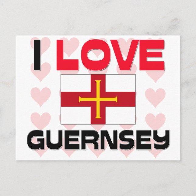 Cartão Postal Eu Amo Guernsey (Frente)