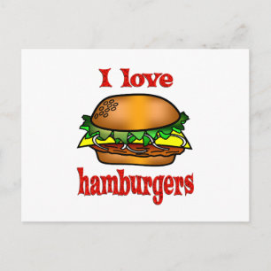 Cartão Postal Eu Amo Hamburgers