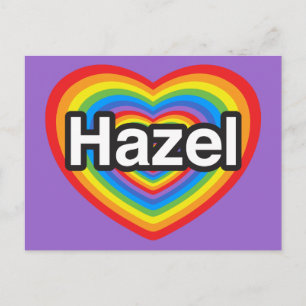 Cartão Postal Eu amo Hazel. Eu te amo Hazel. Coração