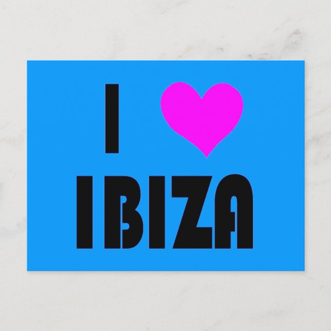 Cartão postal Eu Amo Ibiza (Frente)