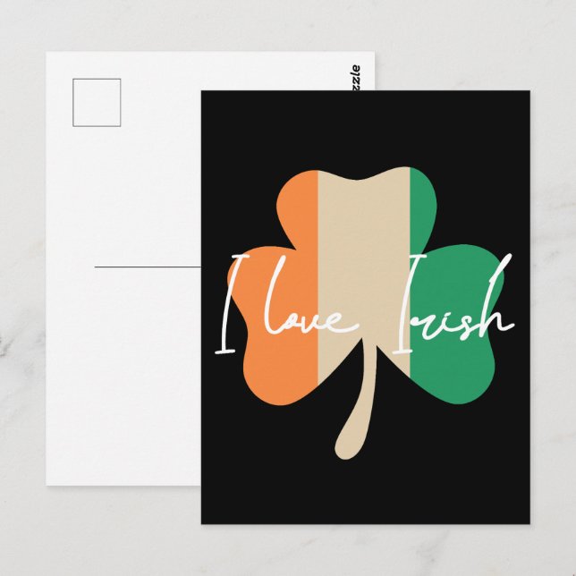 Cartão Postal Eu amo irlandês! (Frente/Verso)