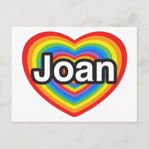 Cartão Postal Eu amo Joan. Eu amo você Joan. Coração